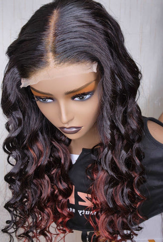 Velvet Tip Highlights Glueless Wig.