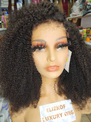 NATURAL KINKY MADE WITH 450gram and  5X5 LACE CLOSURE ( Ready to ship)