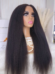 kinky Straight 5x5 HD Lace Custom Glueless Wig,