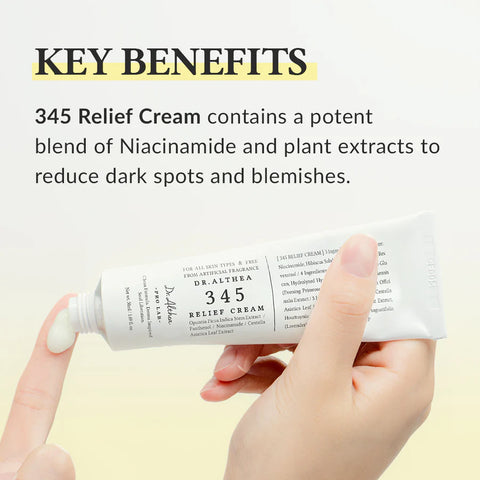 Dr.Althea 345 Relief Cream | Daily Face Moisturizer | Blemish Relief Care | Soothing Recovery & Moisture with Niacinamide, Panthenol | Korean Vegan Skin Care for All Skin Types