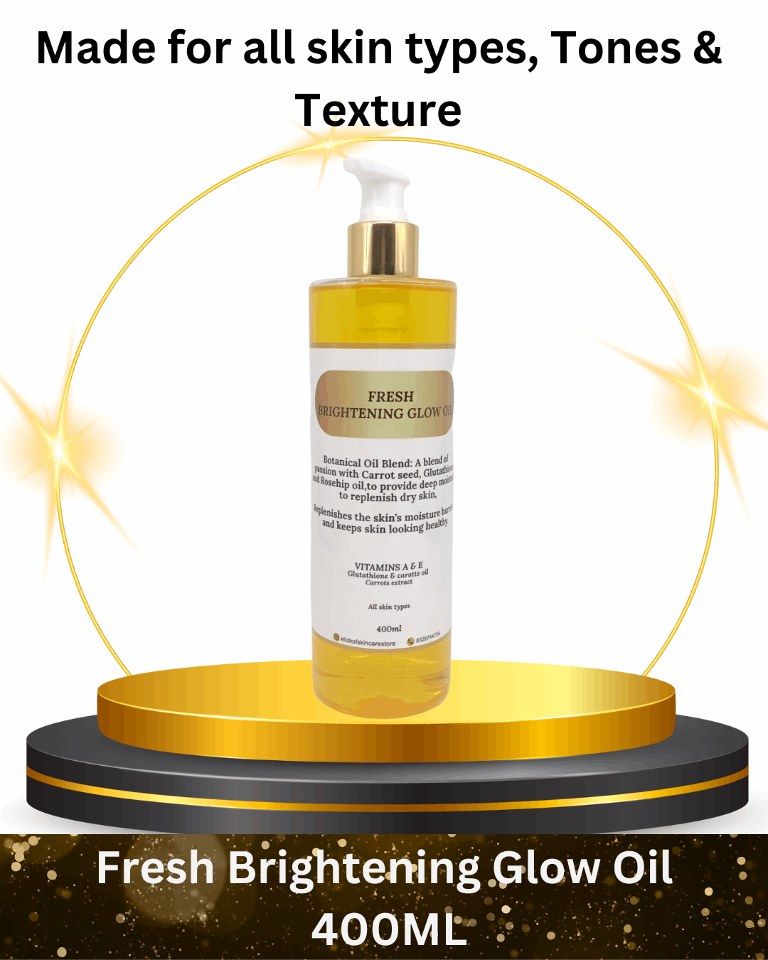 FRESH BRIGHTENING GLOW OIL-  BOTANICAL OIL BLEND IN 400ML