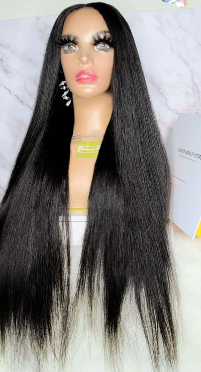 LUXURY BONE STRAIGHT GLUELESS WIG, MADE WITH 5X5 LACE CLOSURE 26''