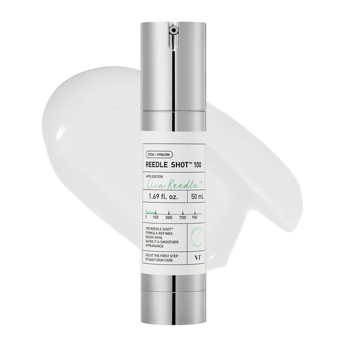 VT COSMETICS CICA Reedle Shot 100, Spicule Microneedling Serum for Pore Care & Exfoliation, Exosome, Centella Asiatica for Glass Skin, Skin Texture, Korean Liquid Skin Booster (1.69 Fl Oz / 50ml) - elizkofbeauty