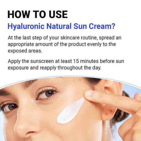 Hyaluronic Acid Natural Suncream SPF50 PA++++ 50ml Evens out skin tone | Lightweight sunscreen | Replenishes moisture