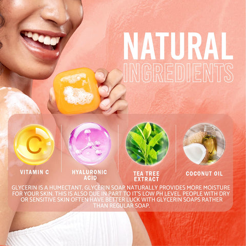 Koji White Pure Kojic Acid Soap | Glycerin Soap Bar for Gentle Skin Brightening and Exfoliation with Tea Tree, Coconut Oil, Hyaluronic Acid & Vitamin C