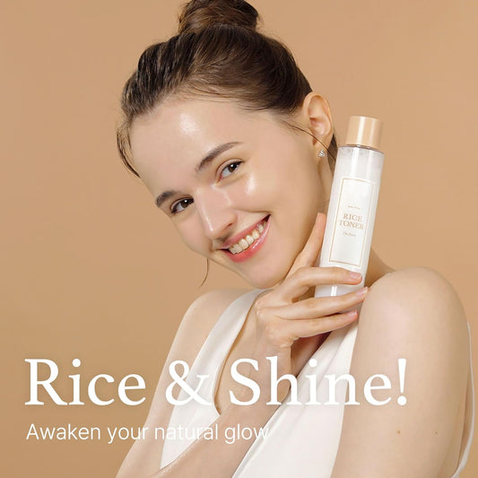 Rice Toner, Milky Toner for Glowing Skin, 77.78% Korean Rice, Glow Essence with Niacinamide, Hydrating for Dry, Dull, Combination Skin, Vegan, Fragrance Free, Glass Skin