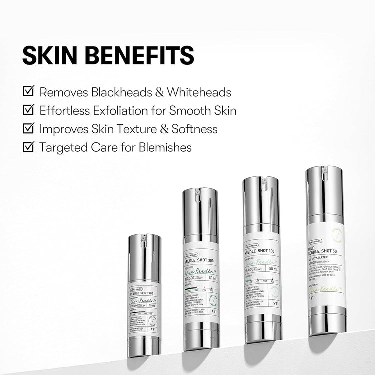 VT COSMETICS CICA Reedle Shot 100, Spicule Microneedling Serum for Pore Care & Exfoliation, Exosome, Centella Asiatica for Glass Skin, Skin Texture, Korean Liquid Skin Booster (1.69 Fl Oz / 50ml) - elizkofbeauty