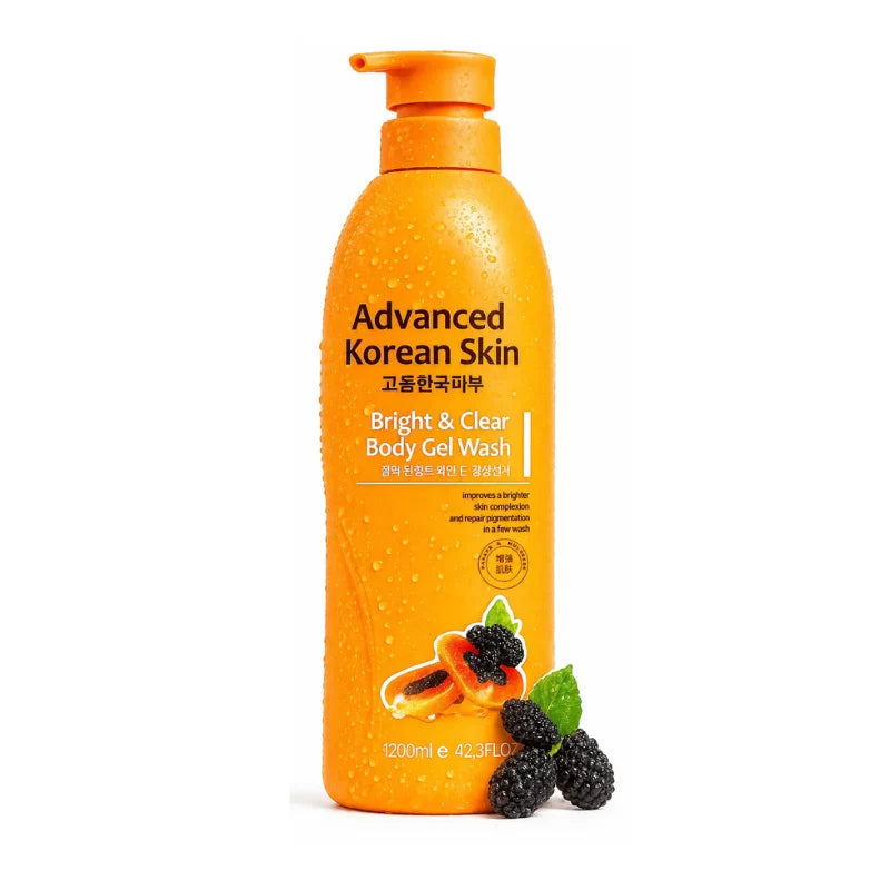 Advanced Korean Skin Bright and Clear Body Wash, Papaya and Mulberry