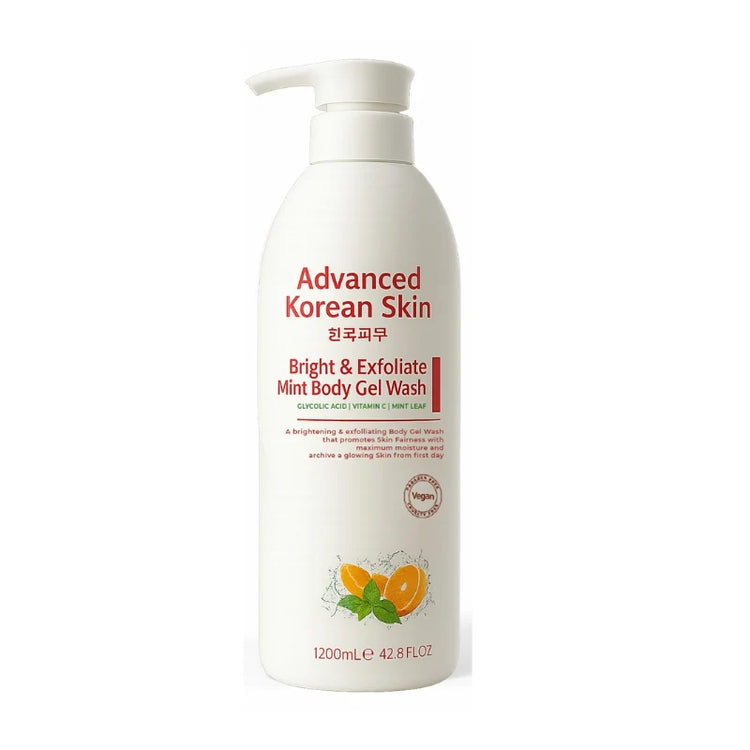 Advanced Korean Skin Bright and Exfoliate Mint Body Gel Wash