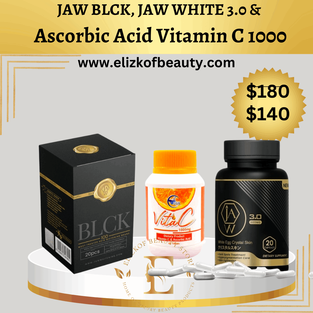 JAW BLCK, JAW WHITE 3.0 &  Ascorbic Acid Vitamin C 1000