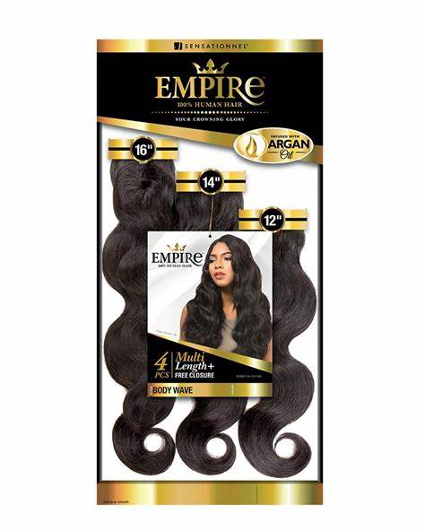 Empire 100% Human Hair Body wave closure 14'' 16'' 18''