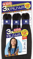 3x Ruwa Kids Pre stretched Braids 12' 1B