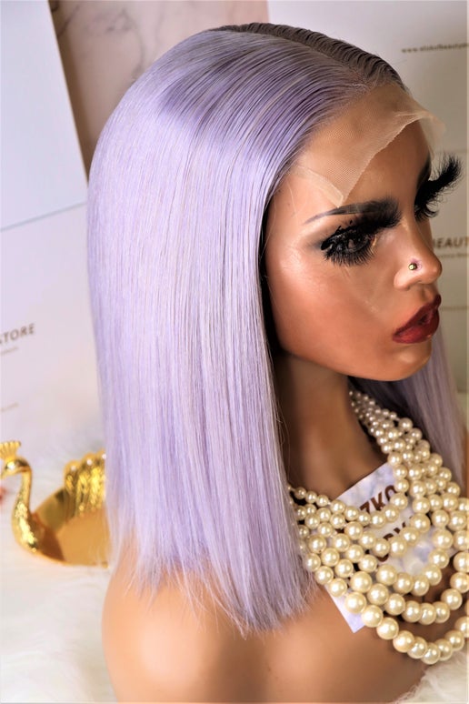 White platinum Classy Glueless Closure Wig.  10inches  ( Instock ready to ship)