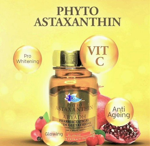 Phyto Astaxanthin Glutathione Whitening Flawless, Glowing Skin. X 12PIECES