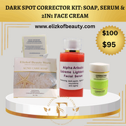 DARK SPOT CORRECTOR KIT: SOAP,  SERUM & 2IN1 FACE CREAM