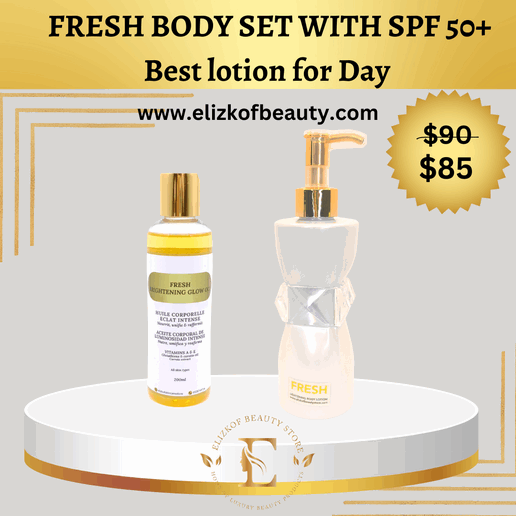 FRESH BODY SET WITH SPF 50+ Best lotion for Day (pure natural skin lightening set)