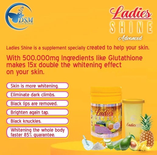 Ladies Shine L-Glutathione Advanced 15X PRO Skin Whitening - elizkofbeauty