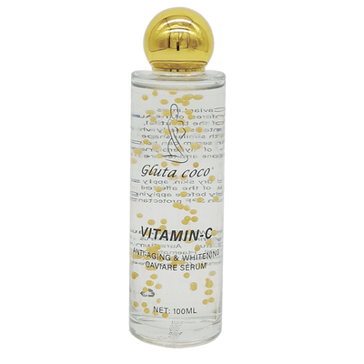 Gluta Coco Serum, Anti-Aging Whitening Vitamin C Serum for Face Collagen Peptide Kojic Acid Serum 24K Gold 100ML