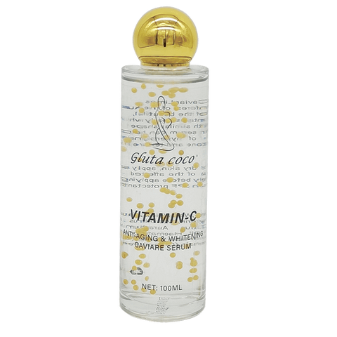 Gluta Coco Serum, Anti-Aging Whitening Vitamin C Serum for Face Collagen Peptide Kojic Acid Serum 24K Gold 100ML