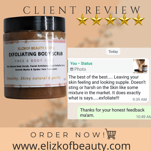 EXFOLIATING BODY AND FACE SCRUB.  300mL ( Deep Cleansing, Reduce the Look of Spider Veins, Eczema, Age Spots)