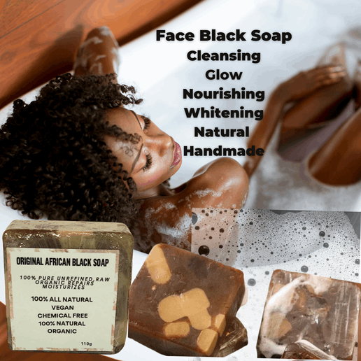 ORIGINAL AFRICAN BLACK SOAP- Perfect for sensitive and all skin types