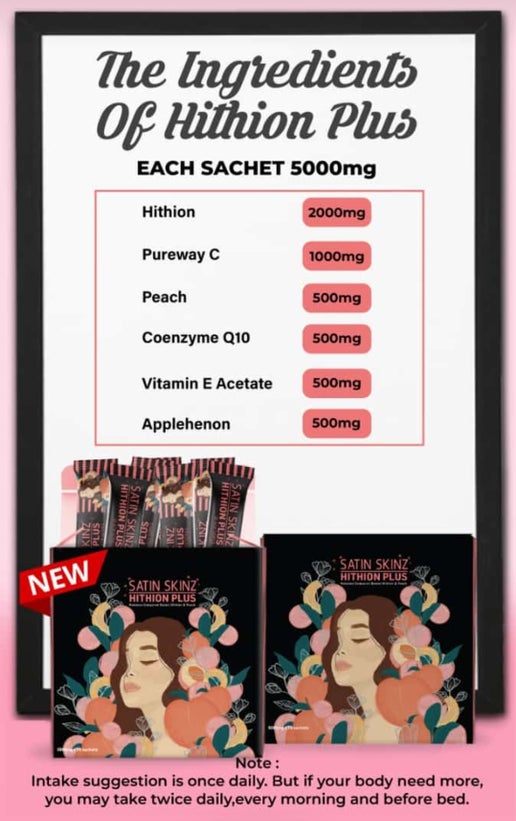 2packs of Sᴀᴛɪɴ Sᴋɪɴᴢ Hɪᴛʜɪᴏɴ Pʟᴜs with a free bottle Peal:  SKIN SUPPLEMENT  FOR ANTI AGING, ANTIOXIDANT. HYPERPIGMENTATION TREATMENT. Buy 2packs get a bottle of pearl. - elizkofbeauty