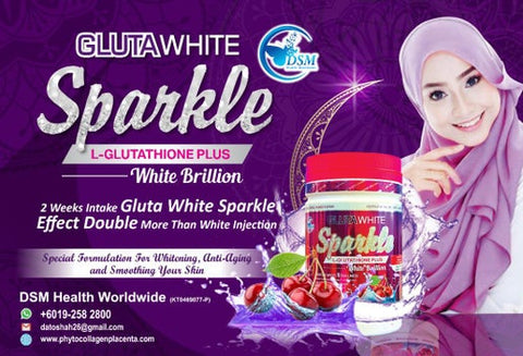 GLUTA WHITE SPARKLE L-GLUTATHIONE PLUS & Phyto Collagen King of Whitening 19x Stem Cell 65,000mg L-Glutathione