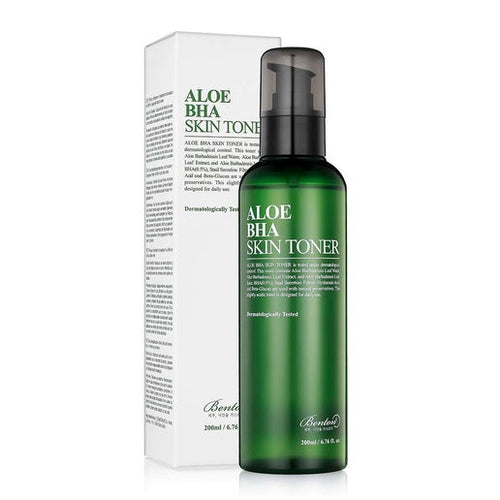 Aloe BHA Skin Toner 200ml (6.76 fl. oz.) - Contains 80% Aloe Skin Exfoliating & Moisturizing Facial Toner, Removes Dead Skin Cells and Blackheads, Acne Prevention, Soothing Effect