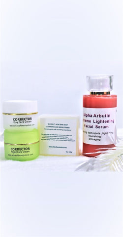 DARK SPOT CORRECTOR KIT: SOAP,  SERUM & 2IN1 FACE CREAM