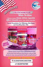 GLUTA WHITE SPARKLE L-GLUTATHIONE PLUS & Phyto Collagen King of Whitening 19x Stem Cell 65,000mg L-Glutathione