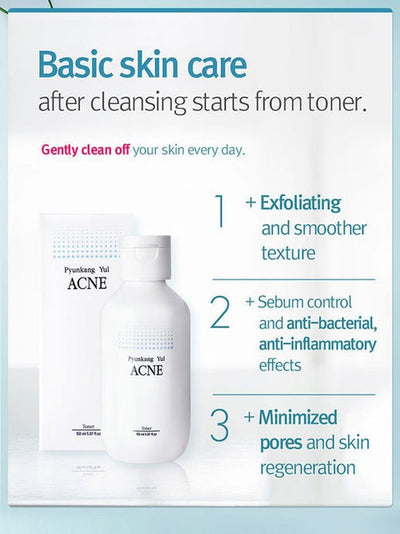 Acne Treatment Toner 150ml. - Salicylic acid BHA Astringent for Face - Natural Ingredients removing Dead Skin Cells and Minimizing Pores- By Pyunkang Yul
