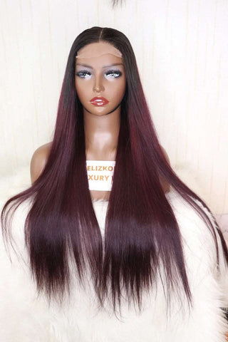 LUXURY BONE STRAIGHT GLUELESS WIG, MADE WITH 5X5 LACE CLOSURE 26''